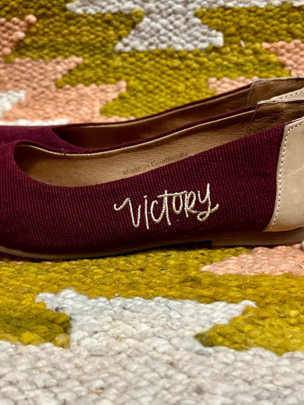 Burgundy Victory Thea Flats from The Root Collective, Size 7